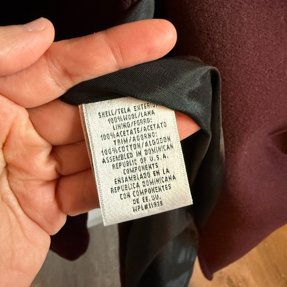 Vintage Jacqueline Ferrar 100% Wool Hooded Coat – Burgundy – Size 10 - Picture 8 of 8